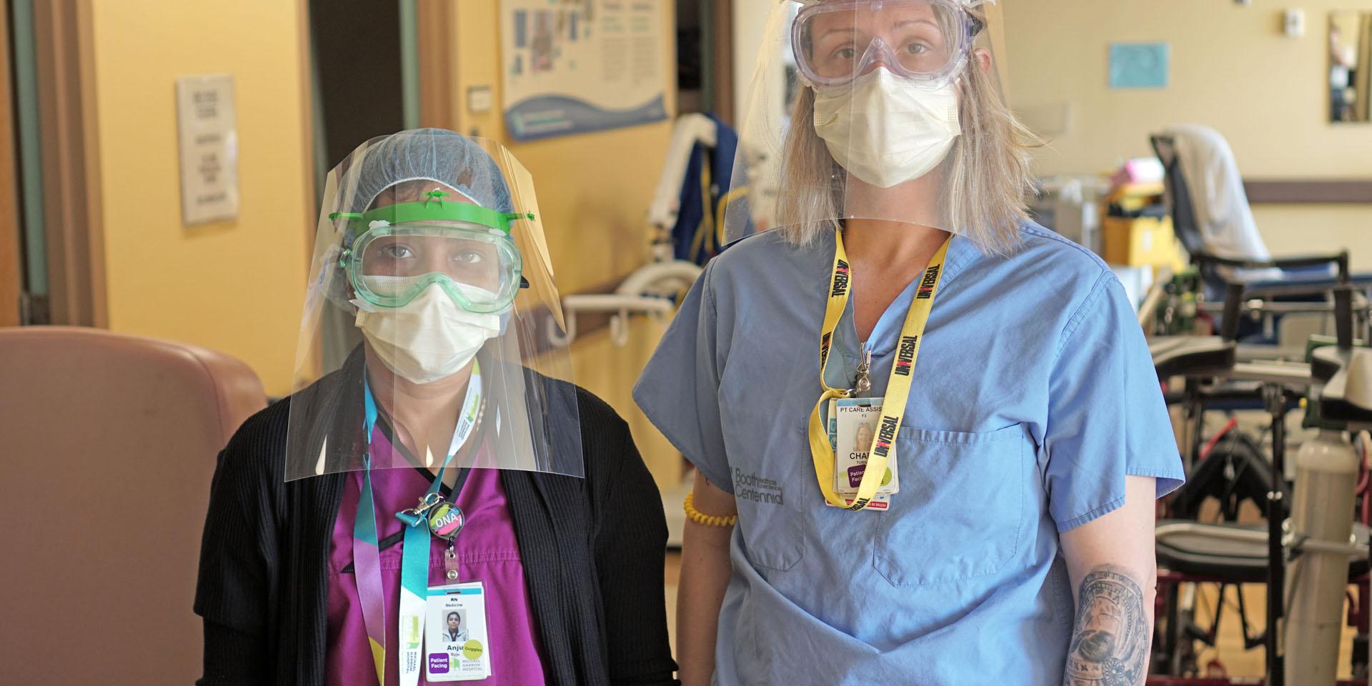 staff pictured wearing 3D safety visors 