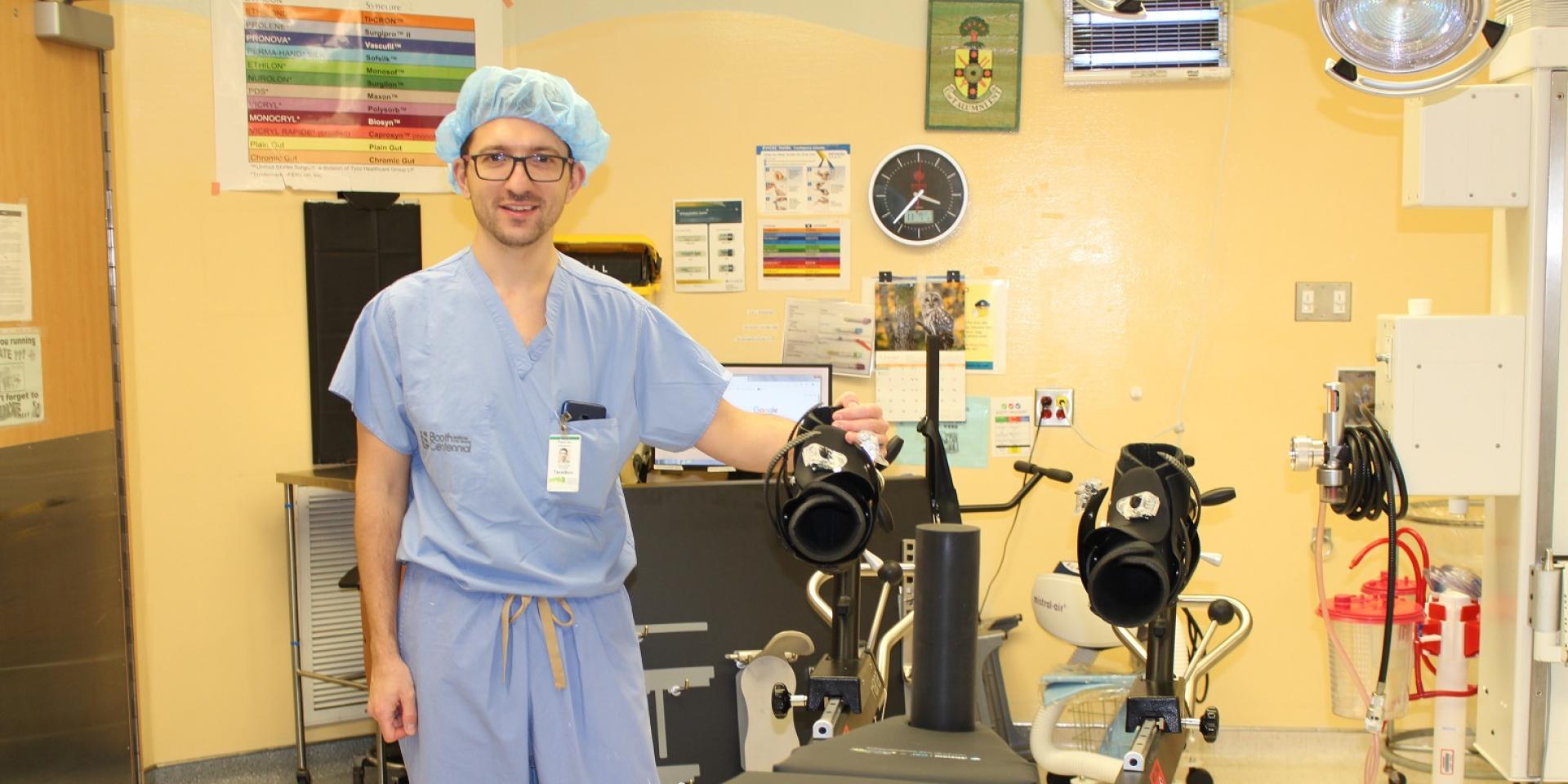 Dr. Dmitry Tsvetkov with Hana surgical table 