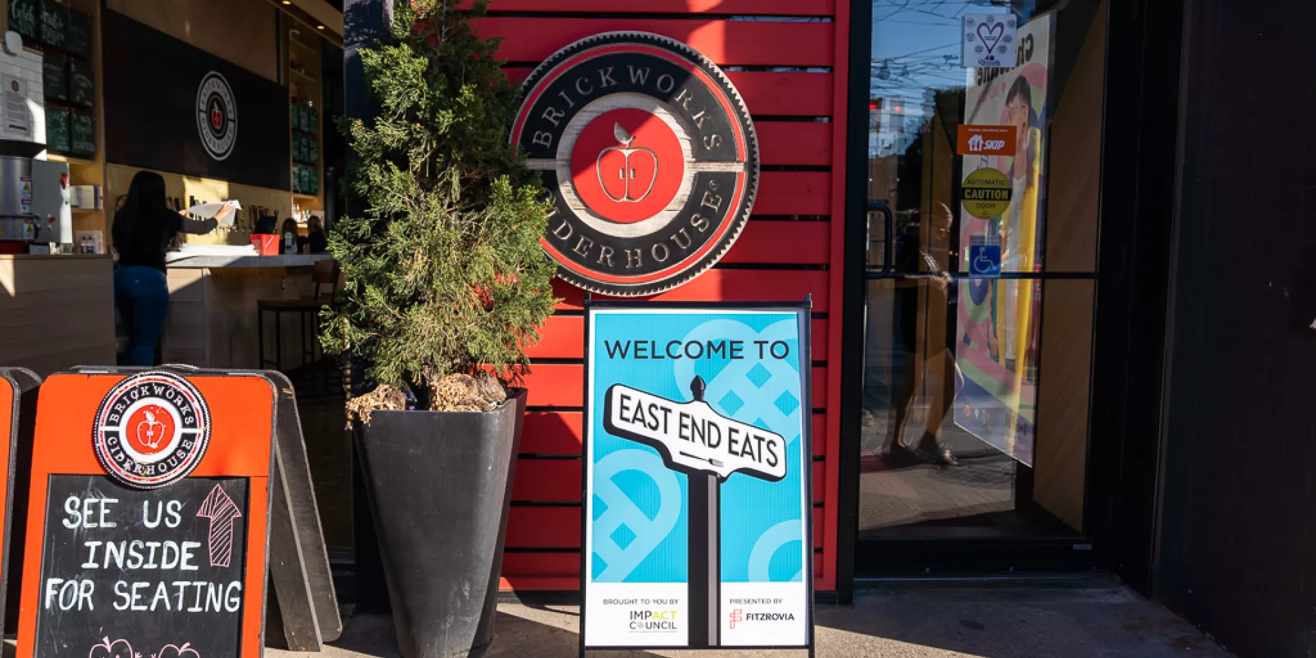 East End Eats signage outside of Brickworks Ciderhouse