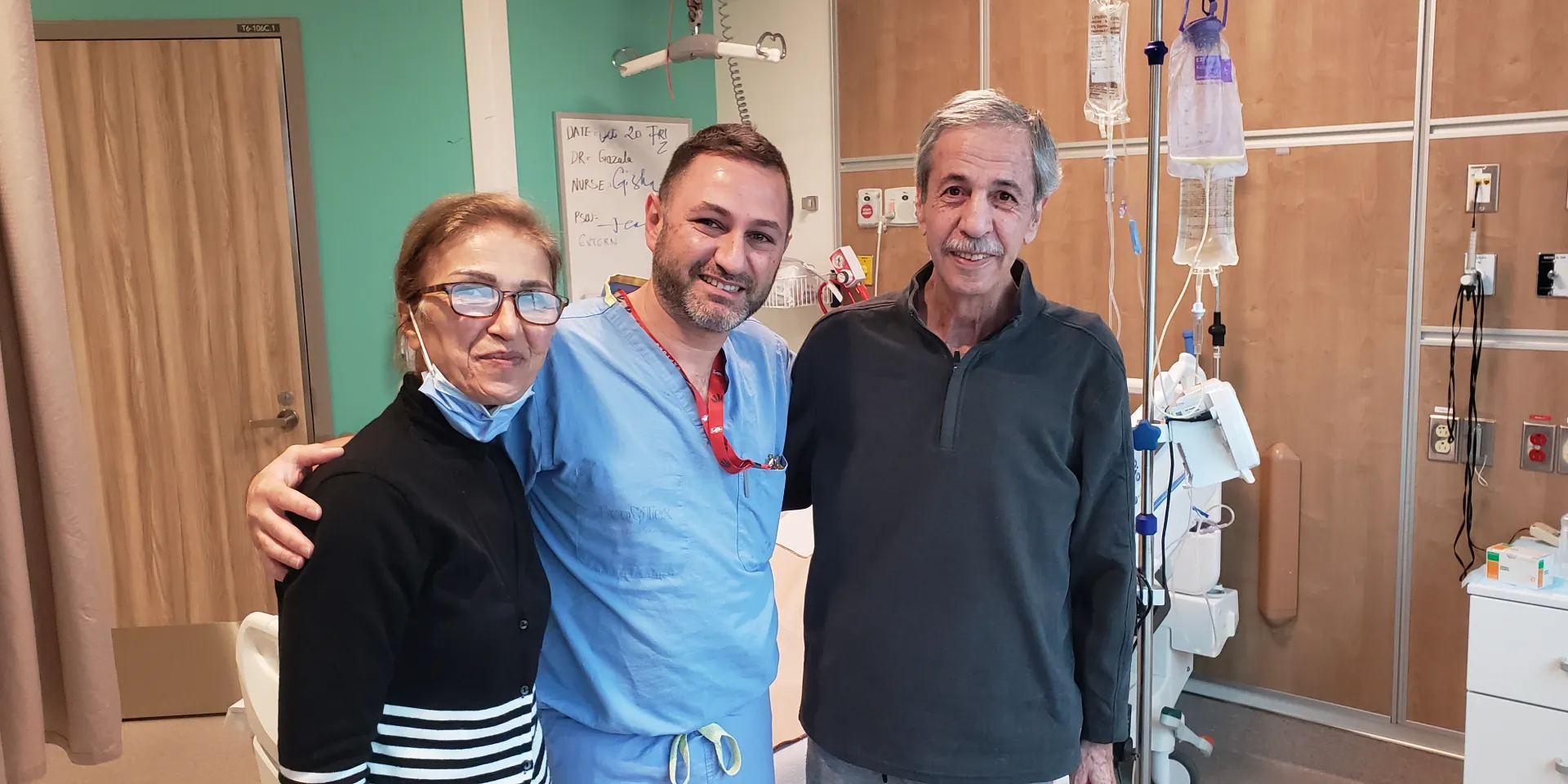 Foad Farahani’s father (right) and mother with Dr. Sayf Gazala.