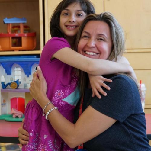 Diana Tustin and paediatric patient.