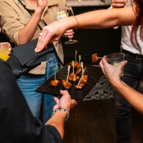 Passed appetizers at the Broadview Hotel Passed appetizers at the Broadview Hotel