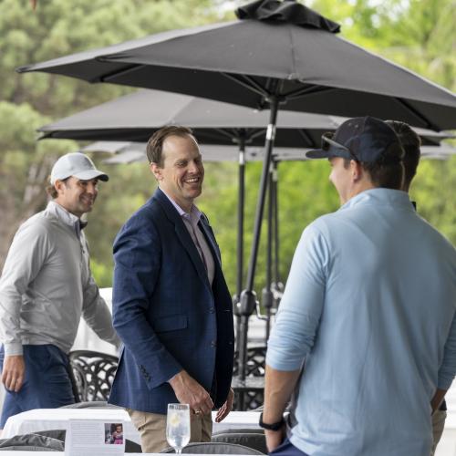 Golfers on patio