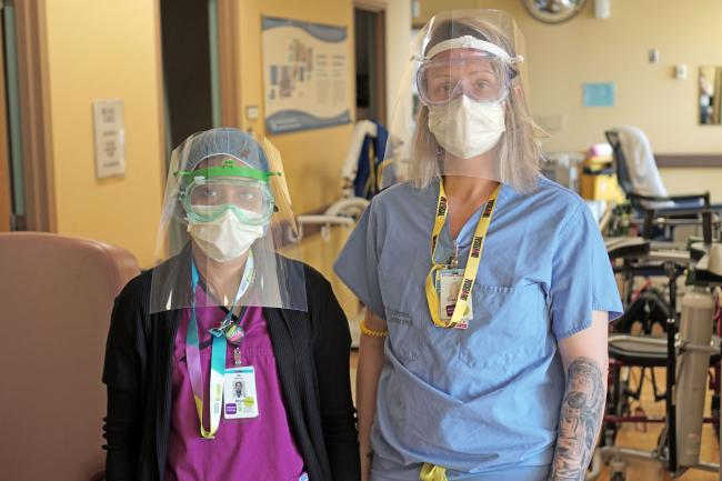 staff pictured wearing 3D safety visors 