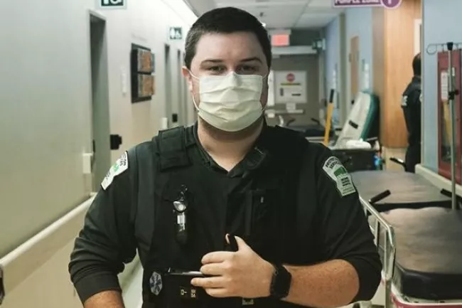 security guard wearing a mask 