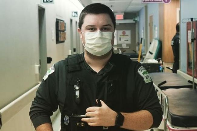 security guard wearing a mask 