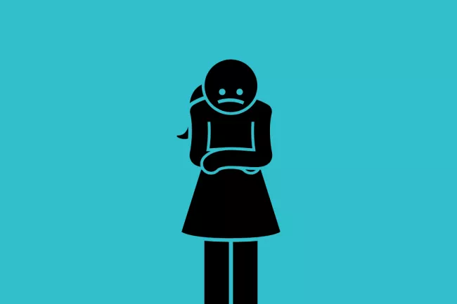 icon of woman feeling emotional