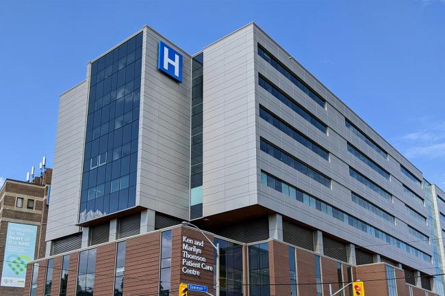 Photo of the outside of the Ken and Marilyn Thomson Centre at Michael Garron Hospital