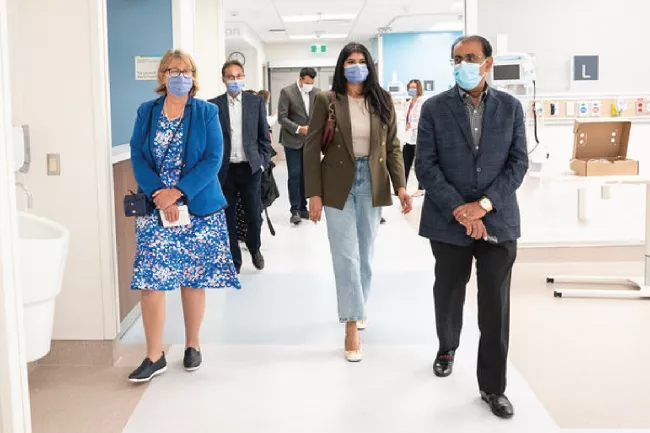 transforming Image of doctors and nurses in Hospital Lobby