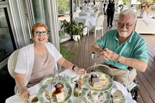 Ginette and Paul Ginette and Paul having lunch together
