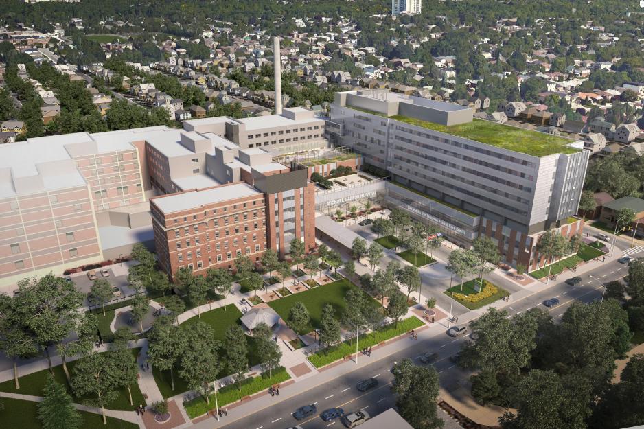 Architect's rendering of the new Michael Garron Hospital campus