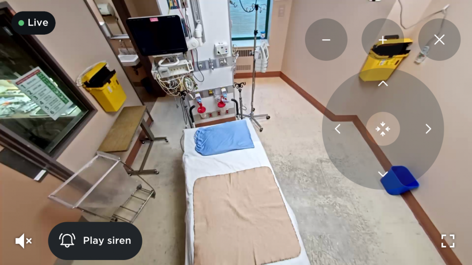 camera overview of patient room 