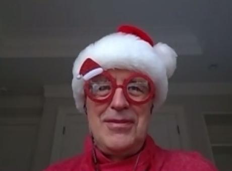 man wearing Santa hat