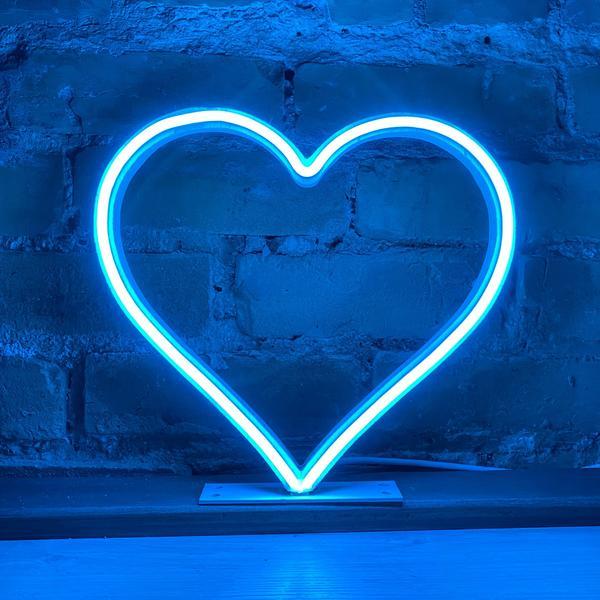 glowing neon heart