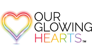 Our Glowing Hearts Logo with a glowing heart